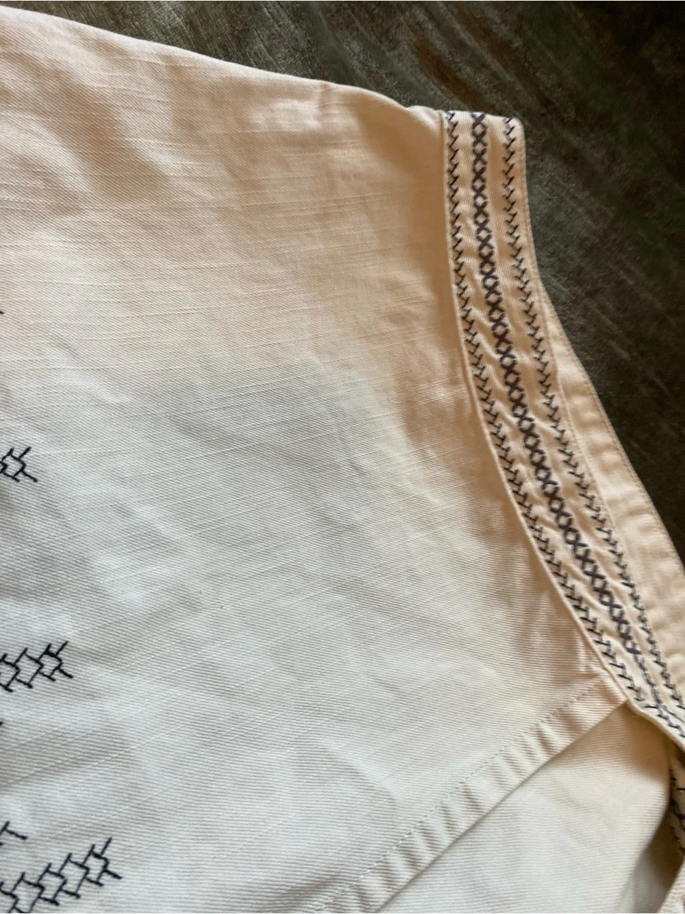 Free People Cream Mini Skirt with Black Embroidered Trim new wotags